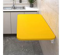 Générique Bureau Mural, Bureau Flottant en Bois, Table Pliante Murale Gain de Place, Table Pliante à abattants pour Cuisine, buanderie, Restaurant (Couleur : Jaune, S)