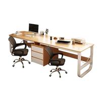 Générique Bureau Simple Deux Places avec 3 Tiroirs, Bureau Deux Places Robuste et Stable, Bureau D'Ordinateur Extra Long pour la Maison, Les éTudes, Le Travail(White,200x50x73cm)