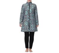 Générique Burkini Modeste Femme avec Capuche et Pantalon Long - Maillot de Bain Intégral Couvrant pour Solaire et Respect des Traditions (Black, XXXXXXXXL)