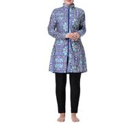 Générique Burkini Modeste Femme avec Capuche et Pantalon Long - Maillot de Bain Intégral Couvrant pour Solaire et Respect des Traditions (Blue, XXXXXXXL)