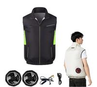 Générique Burtle fan jacket, Japanese fan jacket, Fan vest, 3 Speed Adjustment for Hot Weather Work (Black,Grand)
