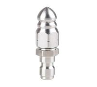 Générique Buse de curage INOX, 5000 PSI, 1/4 in | Buse argentée pointue pour conduite d’eau haute pression et curage de drain