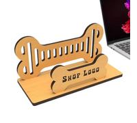 Générique Business Cards Holder - 9x5x3cm Business Card Holders Display | Wooden Card Stand | Holder Display Organizer, Carved Dog Bone Design, Wooden Open Cards Stand For Desk, Tabletop, Counter