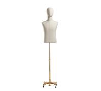 Générique Buste de Mannequin Femme Beige réglable avec Base à roulettes - Parfait pour la présentation de vêtements et de Bijoux, Support pour Mannequin de Mode et décoration intérieure