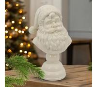Générique Buste de Père Noël, Statue de tête de Père Noël Blanche, Figurine de Pères Noëls en résine, décoration d'intérieur de Noëls pour Table, bibliothèque, Chambre à Coucher, Bureau