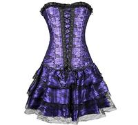 Générique Bustier Corset avec Jupe Robe de soirée Sexy Broderie Robe de soirée Courte Gothique Halloweenn Jupe Tutu Robe Les Bretelles Robe Steampunk Femme