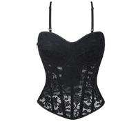 Générique Bustier Femme,Body éLéGant en Dentelle Transparente avec Fermeture éClair LatéRale Et Bretelles pour Une Silhouette Sculptante Et éLéGante
