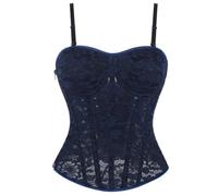 Générique Bustier Femme,Body éLéGant en Dentelle Transparente avec Fermeture éClair LatéRale Et Bretelles pour Une Silhouette Sculptante Et éLéGante