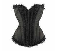 Générique Bustiers Et Corsets Femme Grande Taille,Corset Parfaits pour Les FêTes ConçUs avec Une Fermeture à Crochet Se Marient Bien avec des Jeans Et des Jupes (Black XXXL)