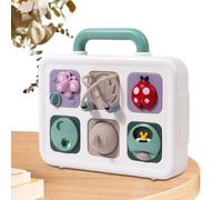 Générique Busy Cube Sensory Toys - Jouet Sensoriel Interactif 23,5 X 21 Cm, Jouets Éducatifs 6 en 1, Explorez Les De Puzzle d'animaux, Jouets d'apprentissage Coulissants pour Garçons Et Filles