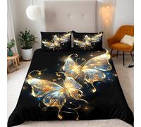 Générique Butterfly Double Duvet Cover Animal Patterns Reversible Bedding Sets, Soft Microfiber Quilt Cover with Zipper Closure and 2 Pillowcase 50x75 cm for Kids Teens Adults 31YW