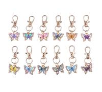Générique Butterfly Keychains, 12 Pieces Gradient Rainbow Resin Keyrings, Backpack Keychain Toy for Parties, Weddings, Cars, Bags, Home, School, Offices