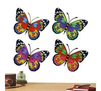 Générique Butterfly Wall Art - 4 Piece Metal Butterfly Decorations, Outdoor Fence Wall Art Decor, Vibrant Sculpture Set For Porch | Backyard Deck Balcony Courtyard Bedroom Yard Farmhouse Spring