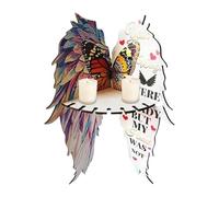 Générique Butterfly Wing Corner Shelves, Angel Wing Floating Display Rack, 33.5x10x32.5cm Adorable Wall Art Storage Stand, Butterfly Shaped Shelf for Living Room, Bedroom