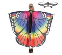Générique Butterfly Wings - Butterfly Wings Kids Cape | Costume d' pour Femmes | Ailes de Papillon avec Masque et tentacules | Fairy Fairy Dames Cap Costume Accessoire pour Noël Hallowe