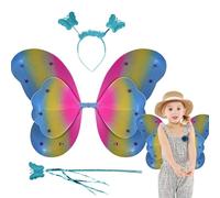 Générique Butterfly Wings, Pretend Play Wand, Fairy Costume Accessory, Lightweight Design 18.9x14.96 inches, Adjustable Hair Hoop, Vibrant Colors, for Toddler Kids Cosplay, Festival Dress Up
