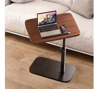 Générique C Form Tables Canapé, Able D'appoint Réglable,Plateau Rotatif À 360°, Hauteur Réglable, pour Salon, Chambre, Coin Et Bureau(Walnut)