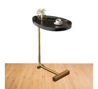 Générique C Shaped Coffee Table, End Sofa Console, Metal Frame Bed Shelf, Narrow Slim TV Tray, C Designed Side Table, Ideal for Snacks, Drinks, Remote Controls, 17.72x11.81x24.41 in