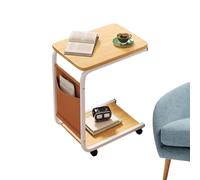 Générique C Shaped End Table - Movable C Shaped Sides Tabls | Double Layer Movable Side Table for Sofas and Bed, Sofa Tables That Slide Under for Saving, Small Snack CsTables for Living Room Bedroom