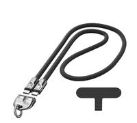 Générique C to C 240W Charging Cable with Wearable Bracelet Design, Crossbody Type-C Cord, Phone Lanyard Built in Cable for Most Phones (Black,1.2m)