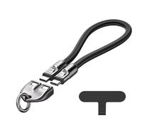 Générique C to C 240W Charging Cable with Wearable Bracelet Design, Crossbody Type-C Cord, Phone Lanyard Built in Cable for Most Phones (Black,0.3m)