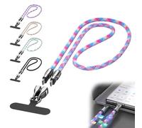 Générique C to C 240W Charging Cable with Wearable Bracelet Design, Includes Lanyard Patch, Plug & Go, Fast 240W Charging, 480Mbps Data Transfer, for Laptop, Tablet & Phone (1.2m/47.24in-Pink B)