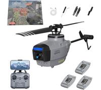 Générique C127AI Hélicoptère RC avec caméra 1080P, Drone Scout sans balais 2.4G 4CH, modèle d'avion gyroscopique 6 Axes, Version RTF,Gris