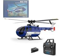 Générique C186MAX BO105 RC hélicoptère pour Adultes, 1:48 2.4G 4CH RTF Single Flybarless Direct-Drive RC hélicoptère extérieur, RC Avion Positionnement du Flux Optique,1 Battery