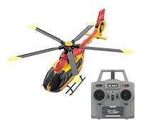 Générique C190 1/30 Hélicoptère RC pour Adultes, H145 6CH Avion télécommandé sans Barre de vol avec Mono-Pale, Maintien de l'altitude et Flux Optique,Red & Yellow,1 Battery