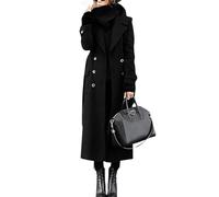 Générique Caban en laine pour femme automne-hiver croisé avec ceinture