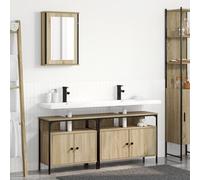 Générique Cabinet de Salle de Bain 3 Pièces en Bois d'Ingénierie Chêne de Sonoma,Meubles-lavabos de Salle de Bains,42.65KG-3345143