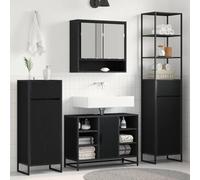 Générique Cabinet de Salle de Bain avec Porte Chêne Noir 40 x 30 x 100 cm,Meubles,Armoires & Meubles de Rangement,Meubles-lavabos,Meubles-lavabos de Salle de Bains,Noir,17.61 KG,886498