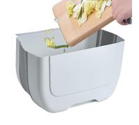Générique Cabinet Door Trash, Foldable Waste Bin, Square Indoor Garbage Can, Hanging Container with Lid for Easy Food Disposal, Kitchen, Bathroom, Bedroom, Dorm, Laundry Room, 9.84x5.91x3.35 Inches
