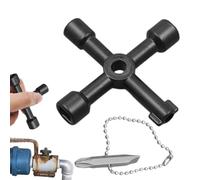 Générique Cabinet Key Torque Wrenches - Anti-Slip Grip Cross Key Tool | Portable Cross Key Wrench With Anti-Slip Grip, Compact Tool For Water Meter Valve Electric Box Cupboard Cabinet
