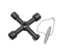 Générique Cabinet Key Torque Wrenches, Crosses Key Compact Wrench, Versatile, Water Valve Electric Box, Anti-Slip Grip Portable Tool for Cupboard Meter Maintenance Door Access Hardware, 7.2x7.2cm