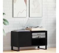 Générique Cabinet Moderne à vinyles et médias Chêne Noir 85 x 38 x 48 cm avec étagères et Porte à charnière Bois d'ingénierie Durable pour Salon ou Bureau