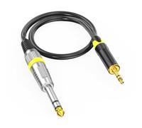 Générique Câble Adaptateur 3.5 à 6.5 Ports, Cordon pour amplificateurs de Guitare, câble 1/8 à 1/4, connecteurs 3.5mm à 6.5mm, Fil mâle à mâle