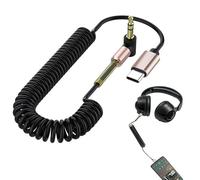 Générique Câble - Adaptateur audio rétractable, connecteur stéréo de type C, cordon audio flexible | Ligne d'écouteurs compatible avec tablette, téléphone, voiture, pas besoin de vous soucier de l'en