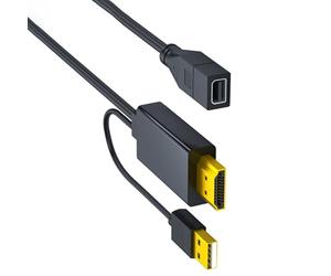 Générique Câble Adaptateur convertisseur HDTV 4K DP Miniature avec Chargement USB pour Dispositif de Transmission vidéo Adaptateur HDTV DP Miniature pour Moniteur d ' Ordinateur Portable