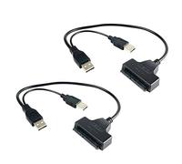Générique Câble Adaptateur Easy Drive USB 2.0 pour Disque Dur 2,5 Pouces, Câble de Données en Cuivre Abs, Alimentation 5v, Pack de 2 pour Exportation et Partition des Données
