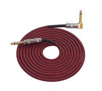 Générique Câble audio pour instrument de musique fiche droite 1 4 pouce vers angulaire plaquée or gaine tissée tressée en PVC guitare électrique basse table mixage amplificateur égaliseur