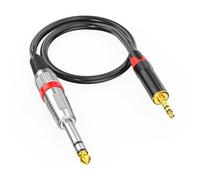 Générique Câble auxiliaire stéréo avec connecteurs mâles 3, 5 mm et 6, 35 mm, Cordon Adaptateur 3, 5 à 6, 35 (6, 5) pour Guitares, amplificateurs, mélangeurs pour cinéma Maison
