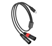 Générique Câble auxiliaire USB C Polyvalent Double 3 Broches, Cordon Adaptateur de convertisseur stéréo de Sortie USB C 3 Broches mâle pour amplificateurs Câble de Connexion d ' amplificateurs