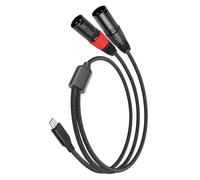 Générique Câble auxiliaire USB C Polyvalent Double 3 Broches, Cordon Adaptateur de convertisseur stéréo de Sortie USB C 3 Broches mâle pour amplificateurs Câble de Connexion d ' amplificateurs