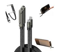 Générique CâBle Charge Rapide, 2-In-1 Invisibles Phone Stand Cable,240w Fast Charging Cord With RéGlable à 360 °,Supports Invisible CâBle De DonnéEs Ultra-Rapide De 1,5 MèTre(Type-C To Type-C) (2PC)