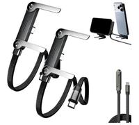 Générique Câble Chargeur 2-en-1 Invisible avec Support en T - Câble Tressé Type-C 240W Charge Rapide 1,5m, pour Tous les Télé（L011）