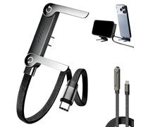 Générique Câble Chargeur 2-en-1 Invisible avec Support en T - Câble Tressé USB-C 240W Charge Rapide 1,5m, pour Tous les Téléphones et Tablettes Compatibles Type-C (1PCS)