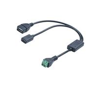 Générique Câble convertisseur abaisseur 2P, bornes 5V 25V, entrée Double Sortie USB, Parfait pour la Batterie de Voiture,