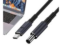 Générique Câble convertisseur de type C DC, Câble convertisseur rapide tressé PD 140W à charge rapide, Cordon portable de type C mâle DC, câble de chargement noir de 180 cm pour lieu de travail