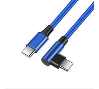 Générique Câble d ' alimentation de Type C 60W, connecteur à angle droit, cordon de rapide et de données en Nylon tressé pour tablette téléphonique, câble de chargement de Type C
